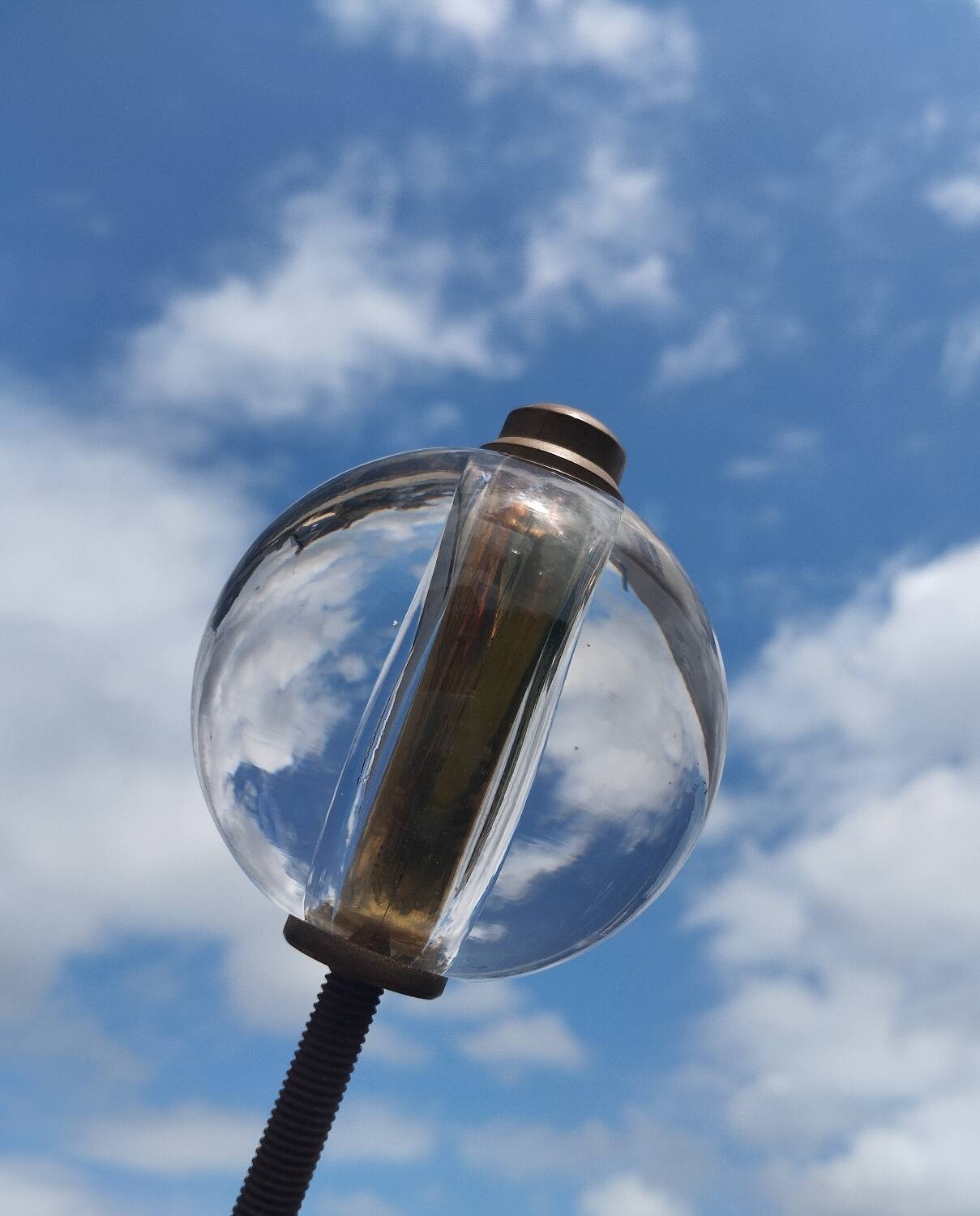 Poignée de porte ancienne verre jade et laiton