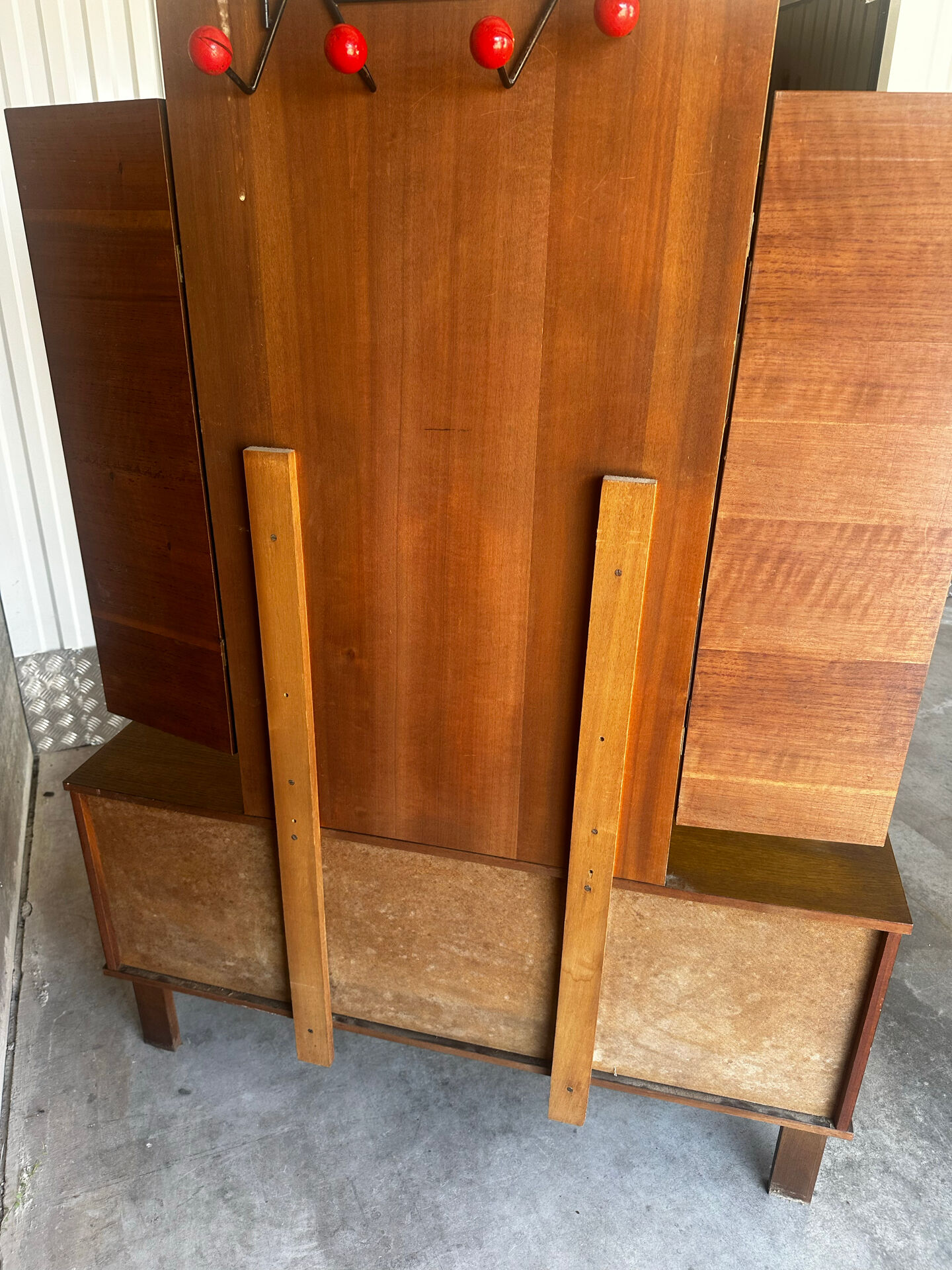 Coiffeuse vintage à miroir triptyque, années 1950