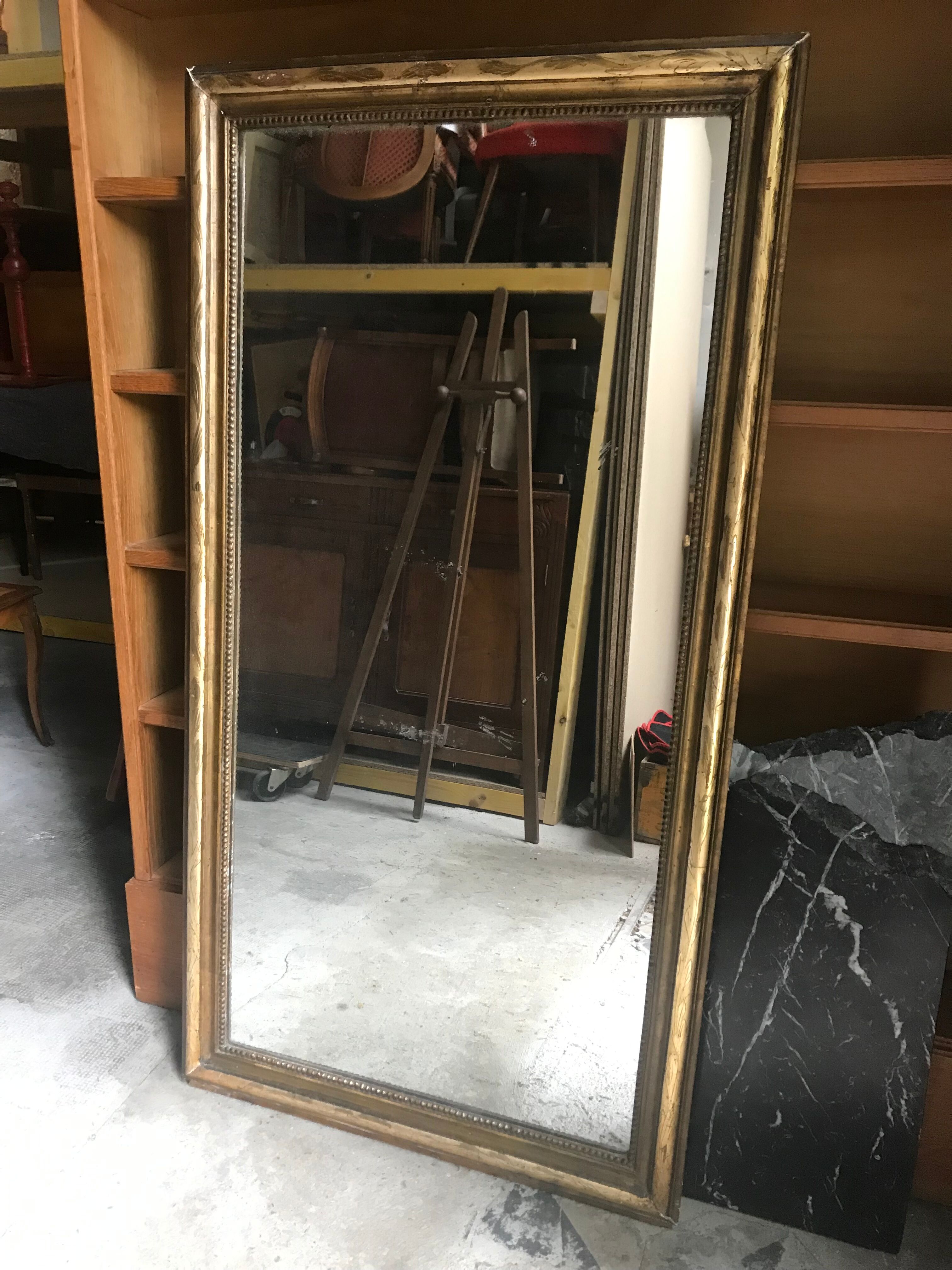 Louis XVI gold leaf mirror 19th