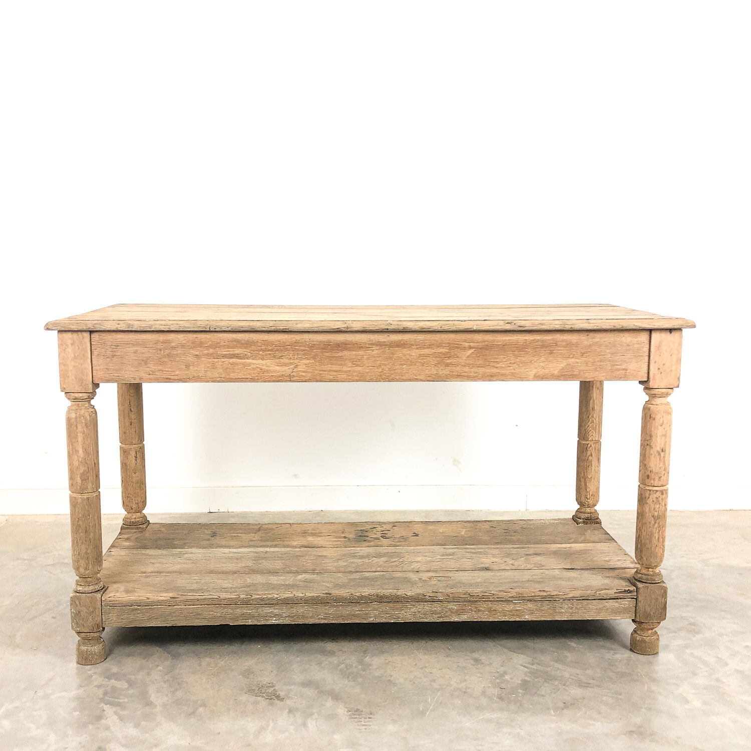 Antique bleeched oak drapers table 19th century