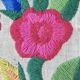 Large Mexican tapestry OTOMI TENANGO, colourful flowers and birds, 1970