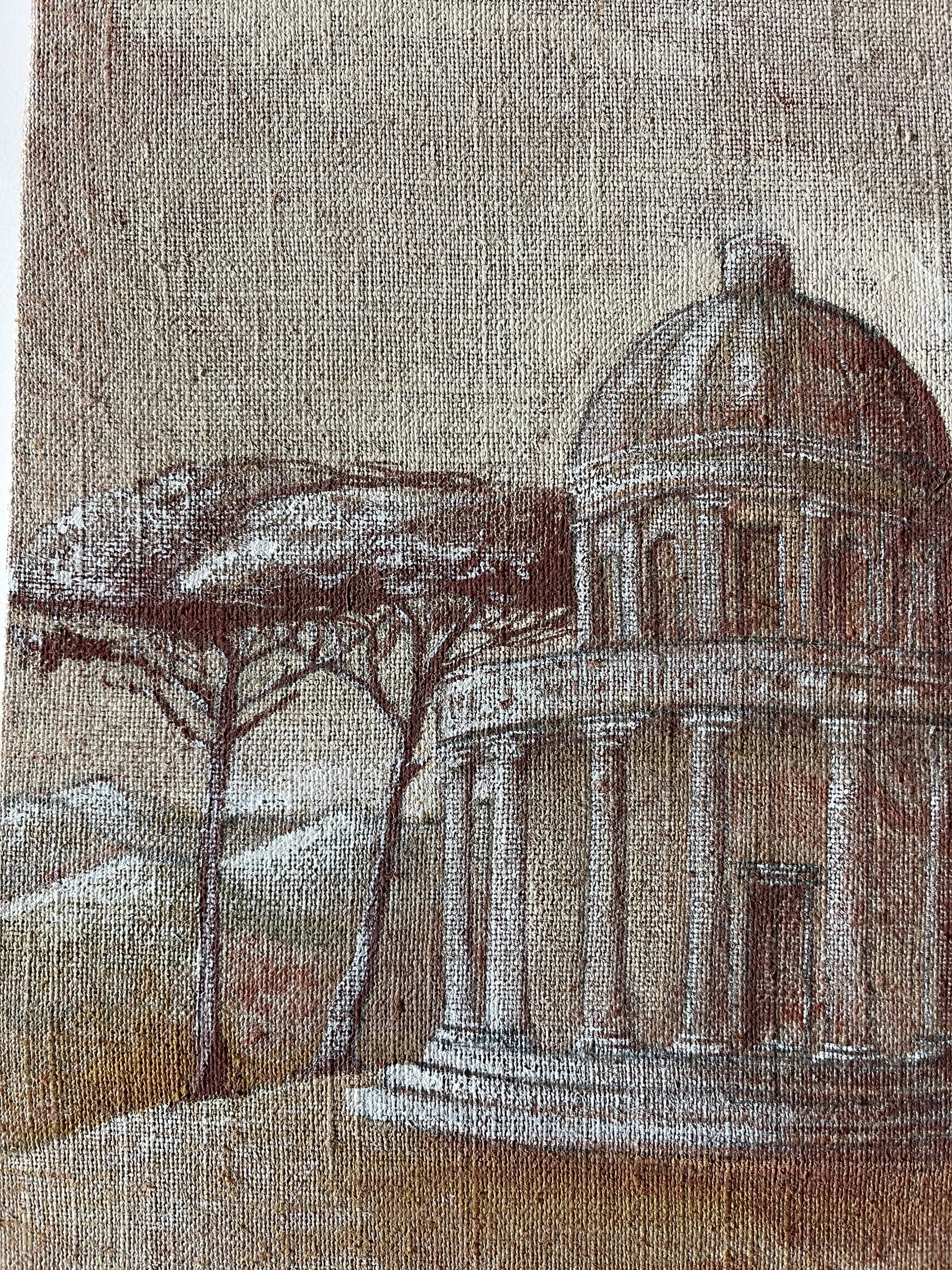 Oil on canvas landscape a l'antique signed gouny et marange