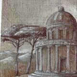 Oil on canvas landscape a l'antique signed gouny et marange