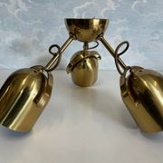 Brass ceiling light with 3 adjustable spotlights by Florian Schulz, Germany, 1970s