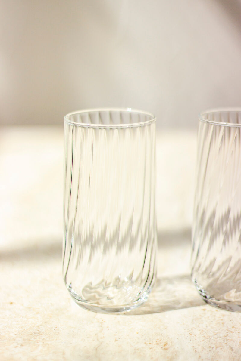 4 verres hauts striés