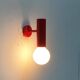 Mid-century minimalist red wall lamp, set of 2.