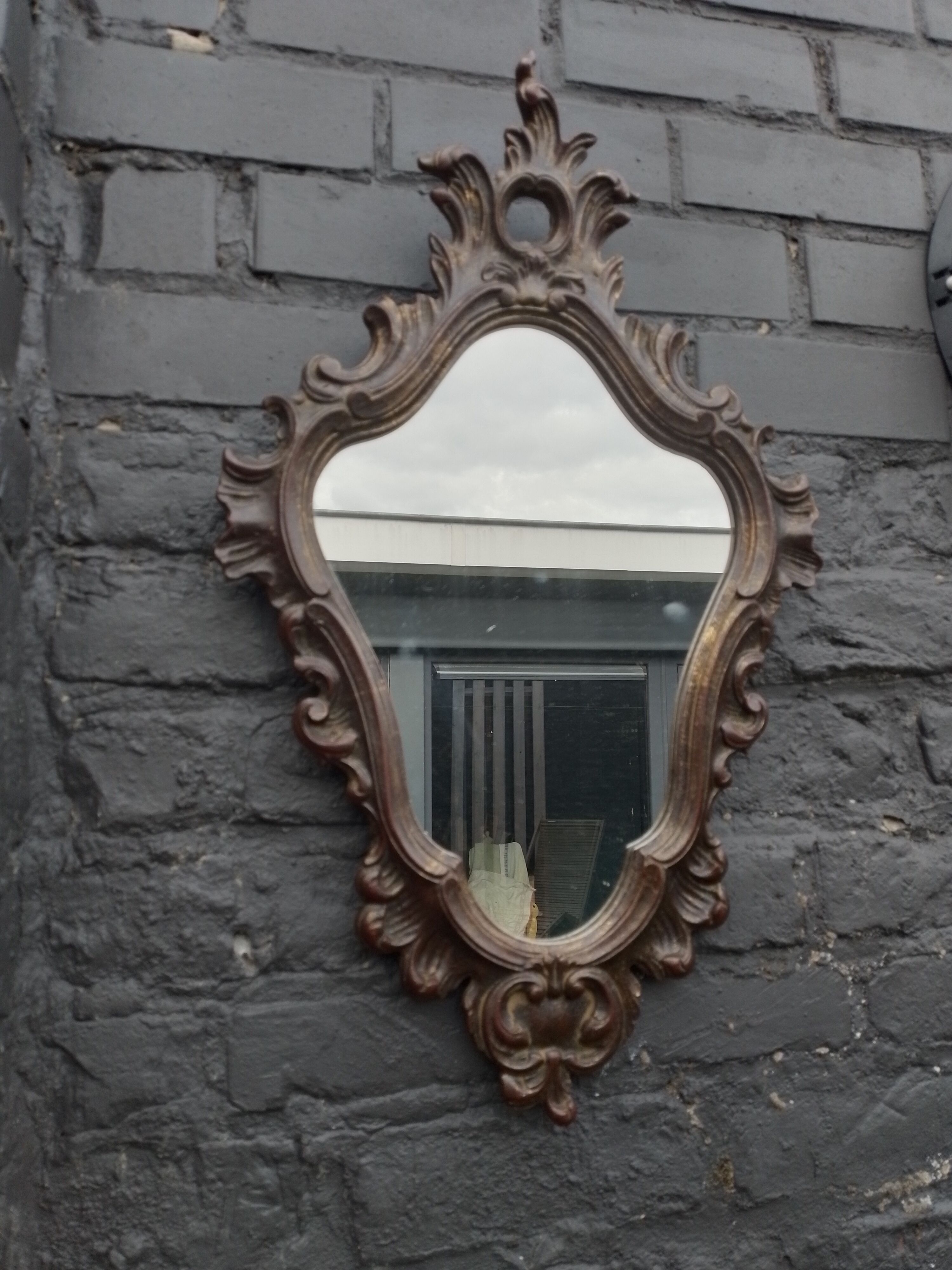 Vintage aged gilded wood mirror 60' 35x60cm