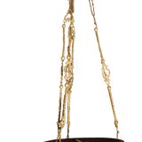 Large glass paste and brass chandelier in Art Deco style.