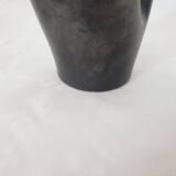 Free-form ceramic vase in Black / Bordeaux signed Elchinger from the 50s