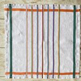 Basque style tablecloth and 12 napkins - 220x146 cm - linen/cotton blend