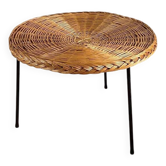 Rattan coffee table by Roberto Mango, Italy 1950s