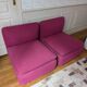 Vintage strafor armchair pair (1995) – raspberry fabric