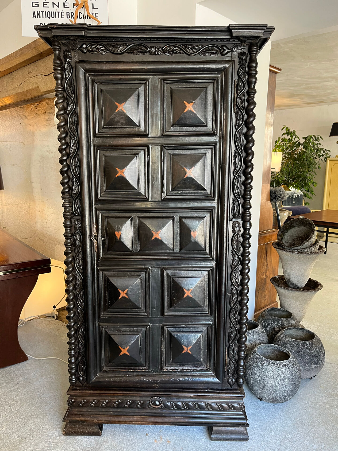 Wedding Bonnetière in Walnut in the Louis XIII style
