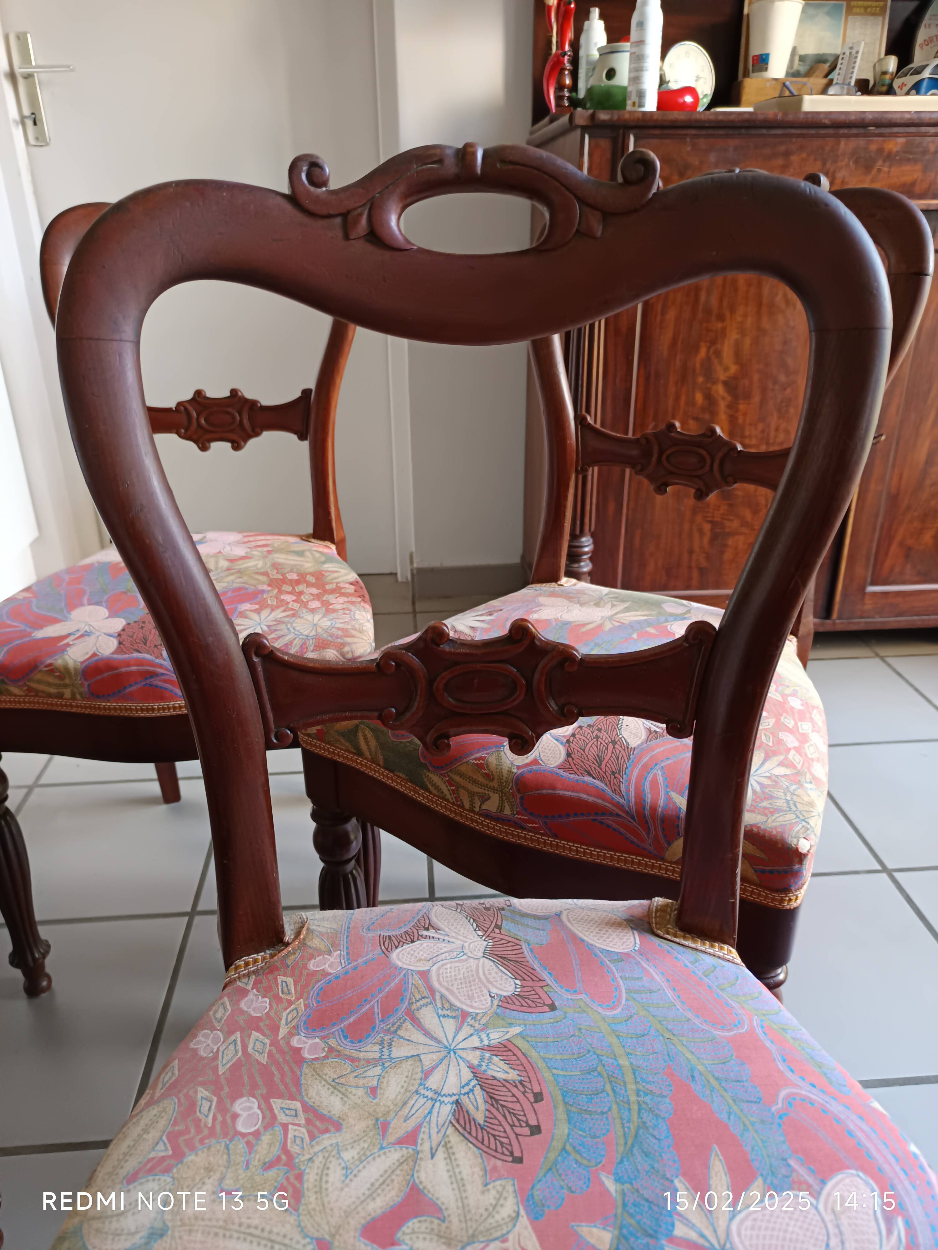 Set of 5 19th century cacahogany chairs
