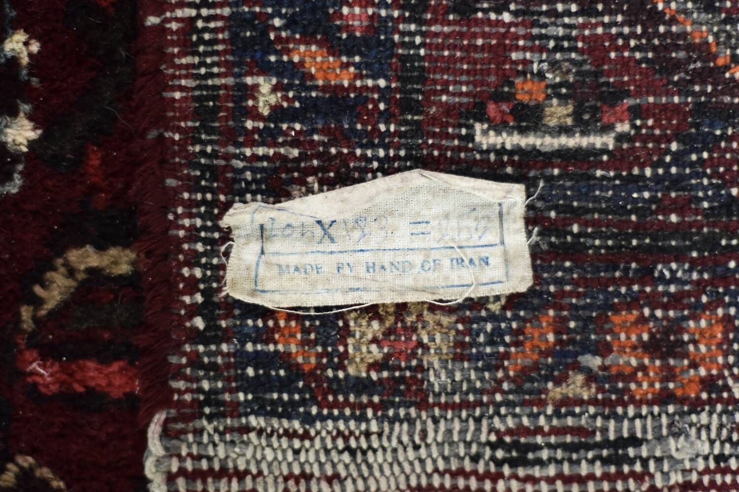 Vintage handwoven Hamadan oriental rug, Middle East, 1960s.