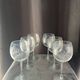 Set of 6 balloon wine glasses in engraved crystal with satin stems - 1980s/90s