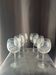 Set of 6 balloon wine glasses in engraved crystal with satin stems - 1980s/90s