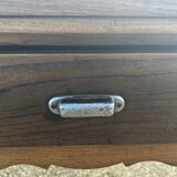 Solid oak farmhouse table, one drawer, vintage, early 20th century.