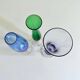 Mid-century glass vase collection, 60's vases, vintage interior