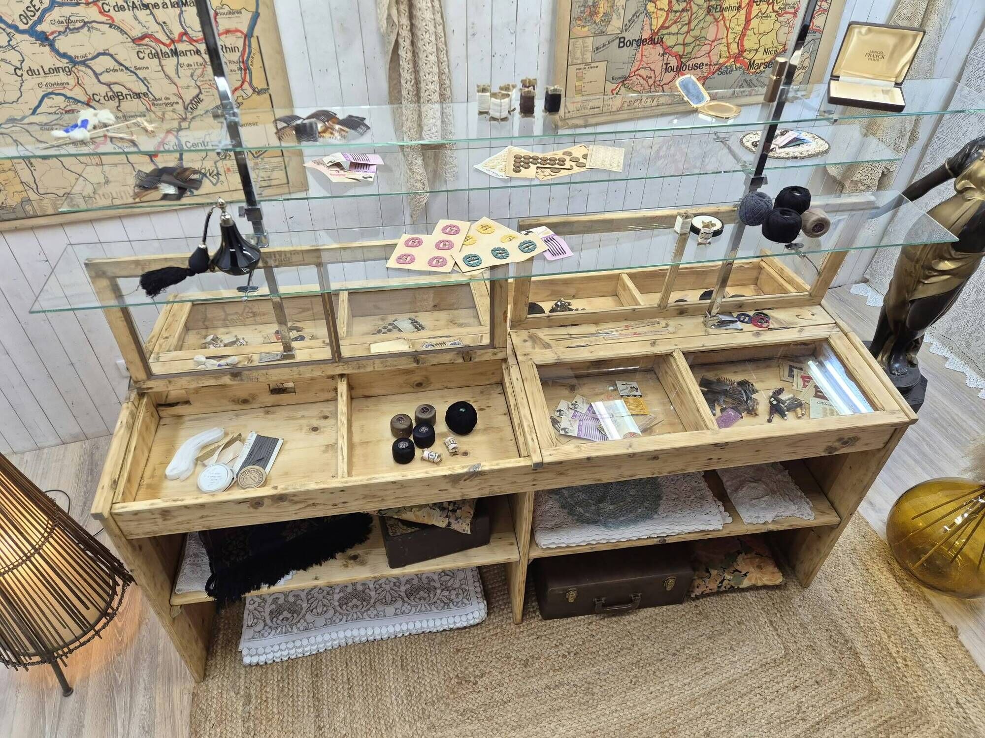 Old haberdashery display cabinet
