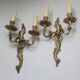 Pair of large antique candlestick wall sconces