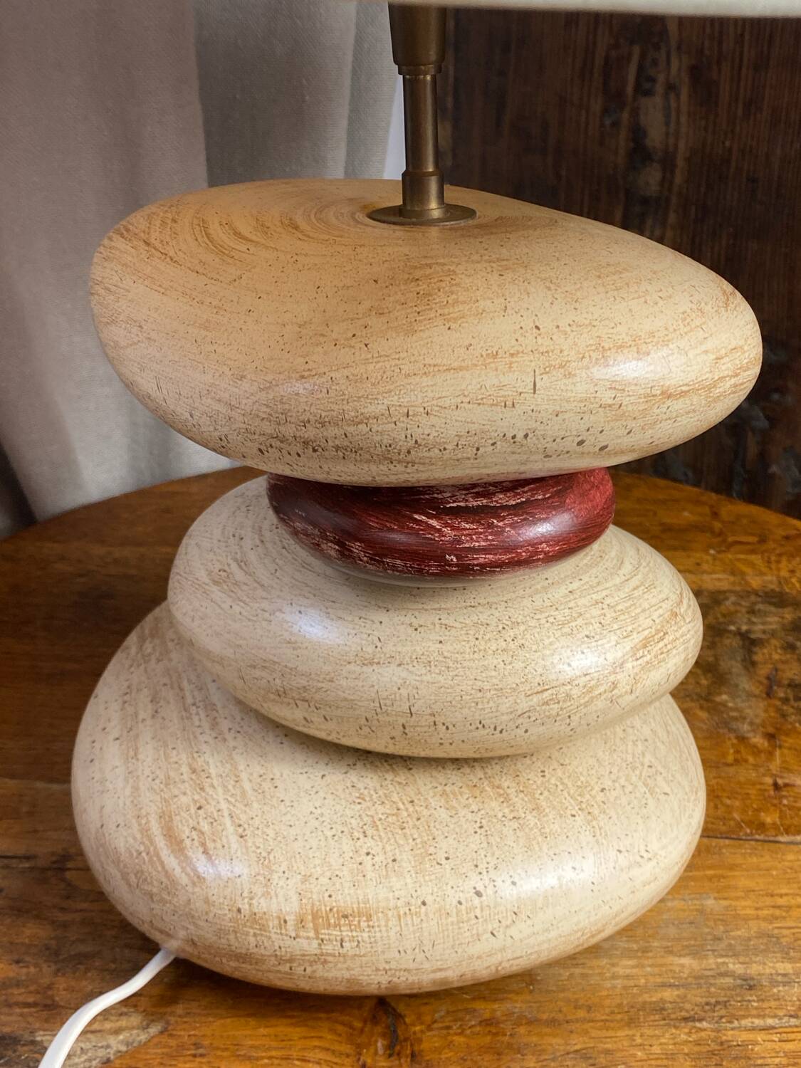 Pebble table lamp, adjustable shade, François Chatain