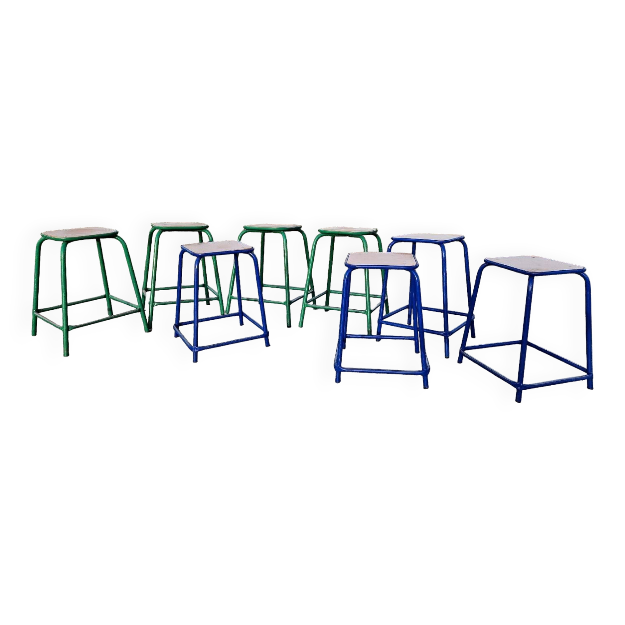 Lot de 8 Tabourets industriels atelier Gaston Cavaillon Mulca