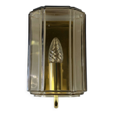 1960s/70s Wall Lamp Glashütte Limburg Germany Glass & Metal Age Design