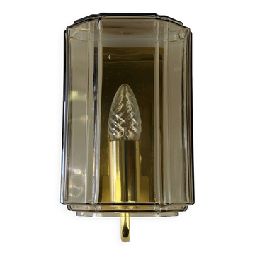 1960s/70s Wall Lamp Glashütte Limburg Germany Glass & Metal Age Design