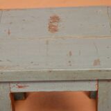 Old workshop bedside table in original blue patina burmese teak