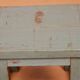 Old workshop bedside table in original blue patina burmese teak