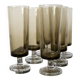 6 smoked glass champagne flutes 1970 - Luminarc