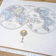 Antique world map, printed in 1852