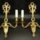 Pair of Louis XVI style knot wall lights - gilded bronze
