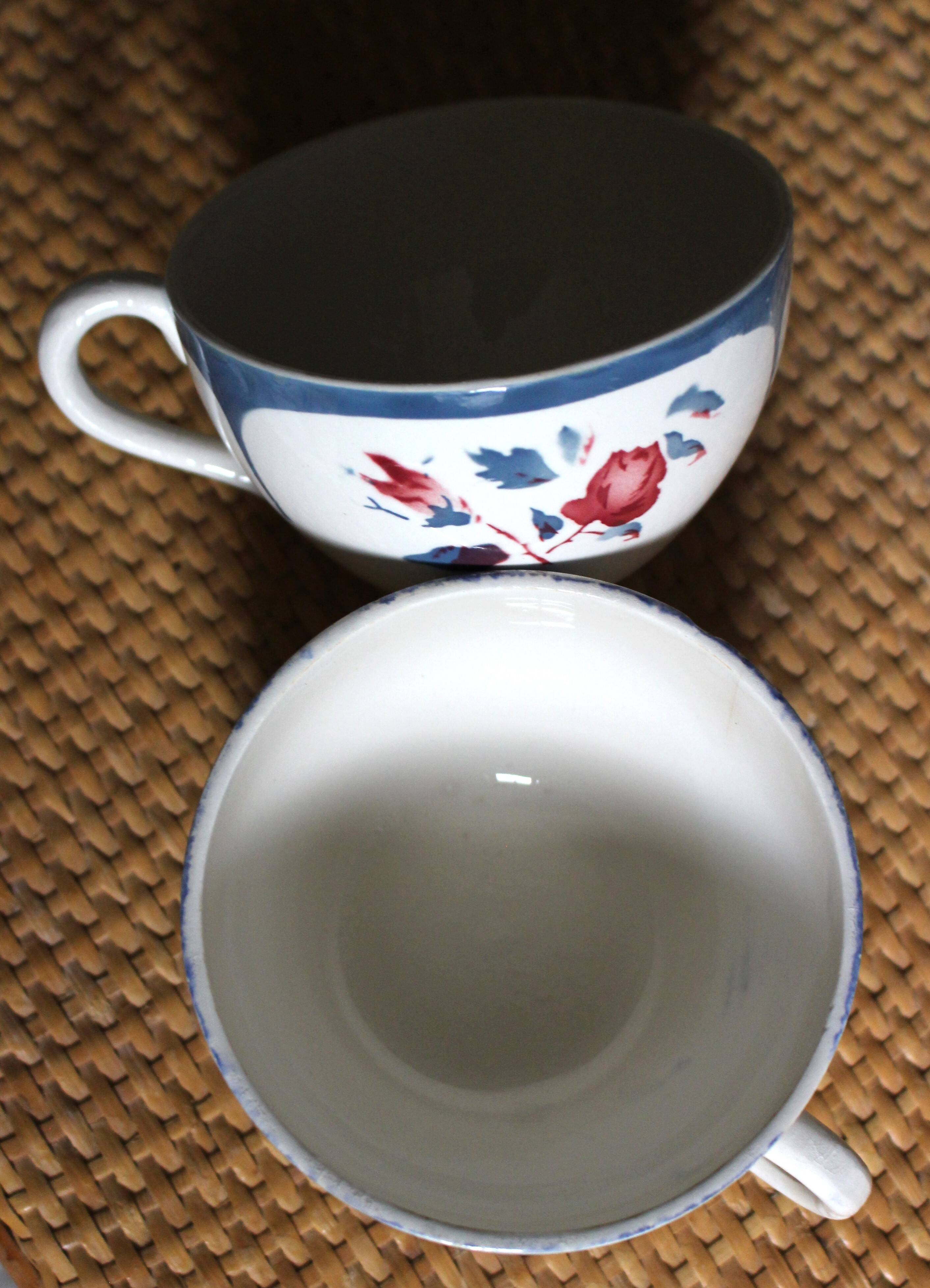 Set of 2 Blue Ninette Marie Lou Digoin Sarreguemines cups