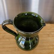Authentic green ceramic jug Lou Pignatier Vallauris vintage