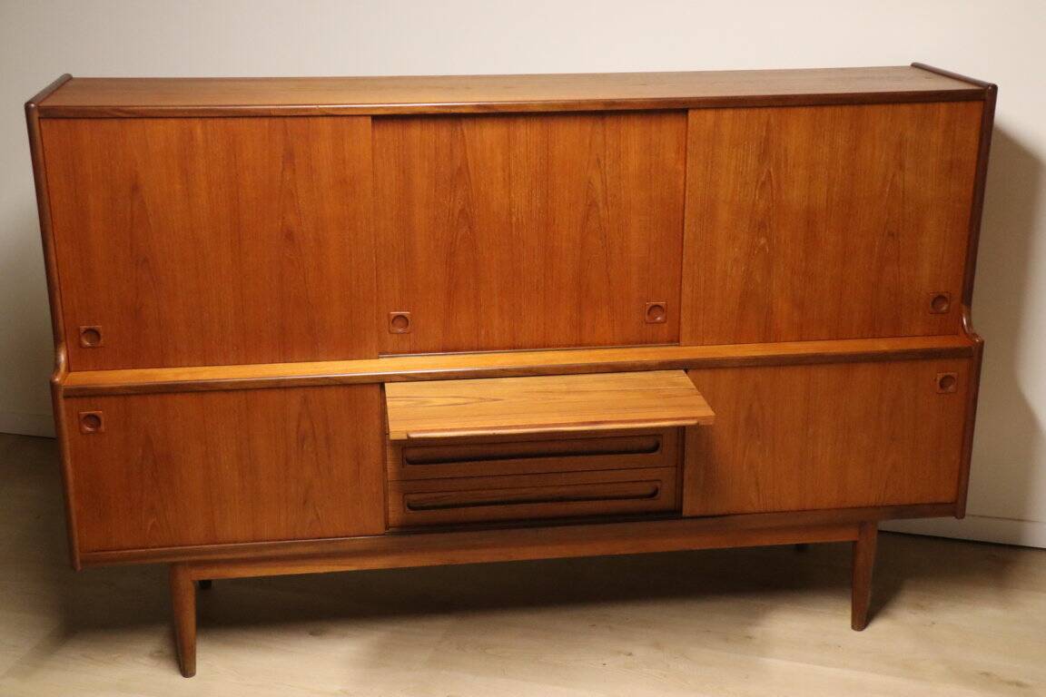 Enfilade haute scandinave édition Samcom en teck, 1960
