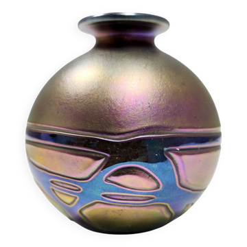 Opalescent Mdina Glass Vase from Malta