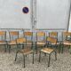 Série de 8 anciennes chaises d'écoles vintage