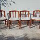4 Chaises design Scandinave tissu bouclettes