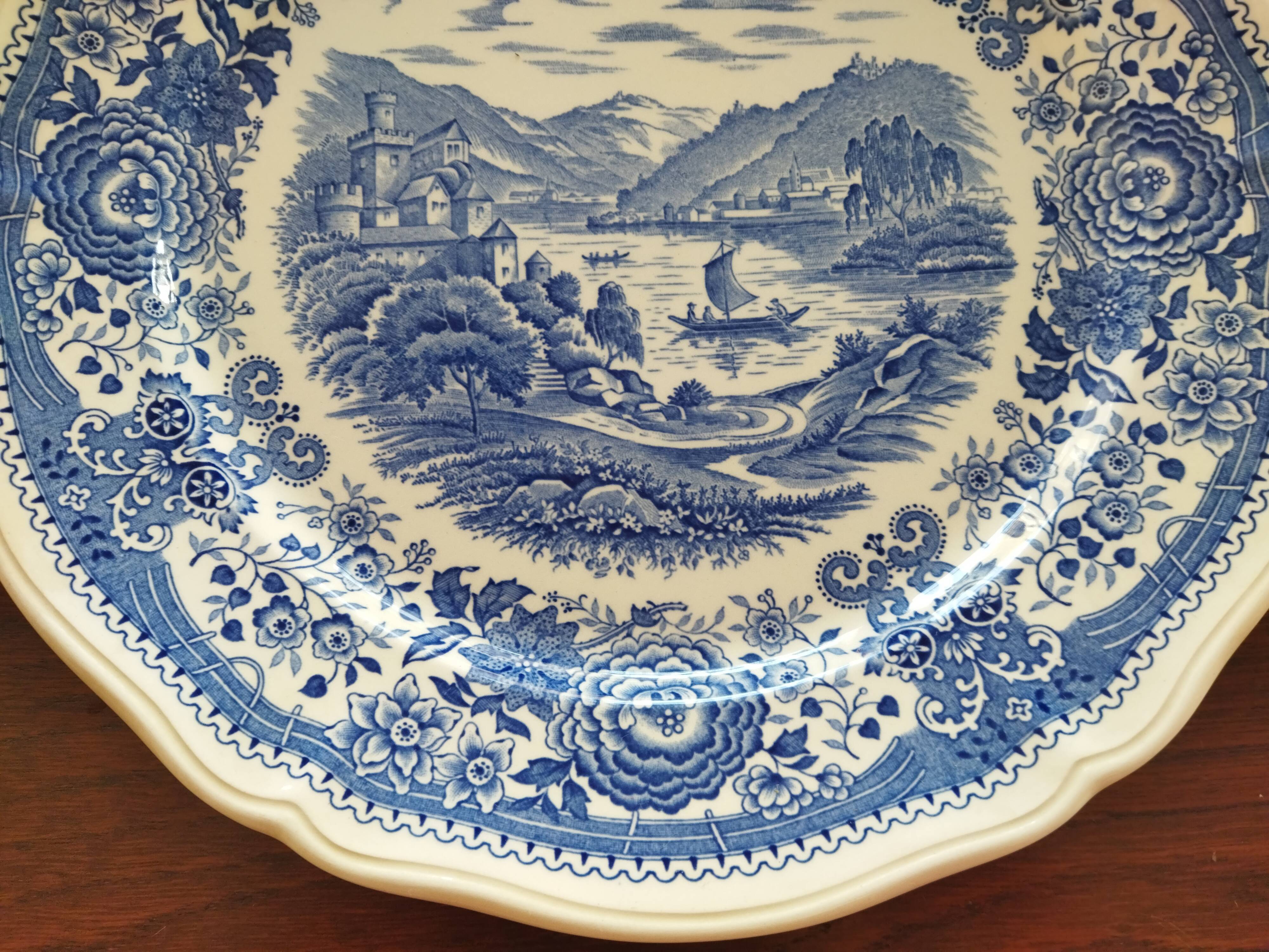 6 flat plates Burgenland blue Villeroy & Boch