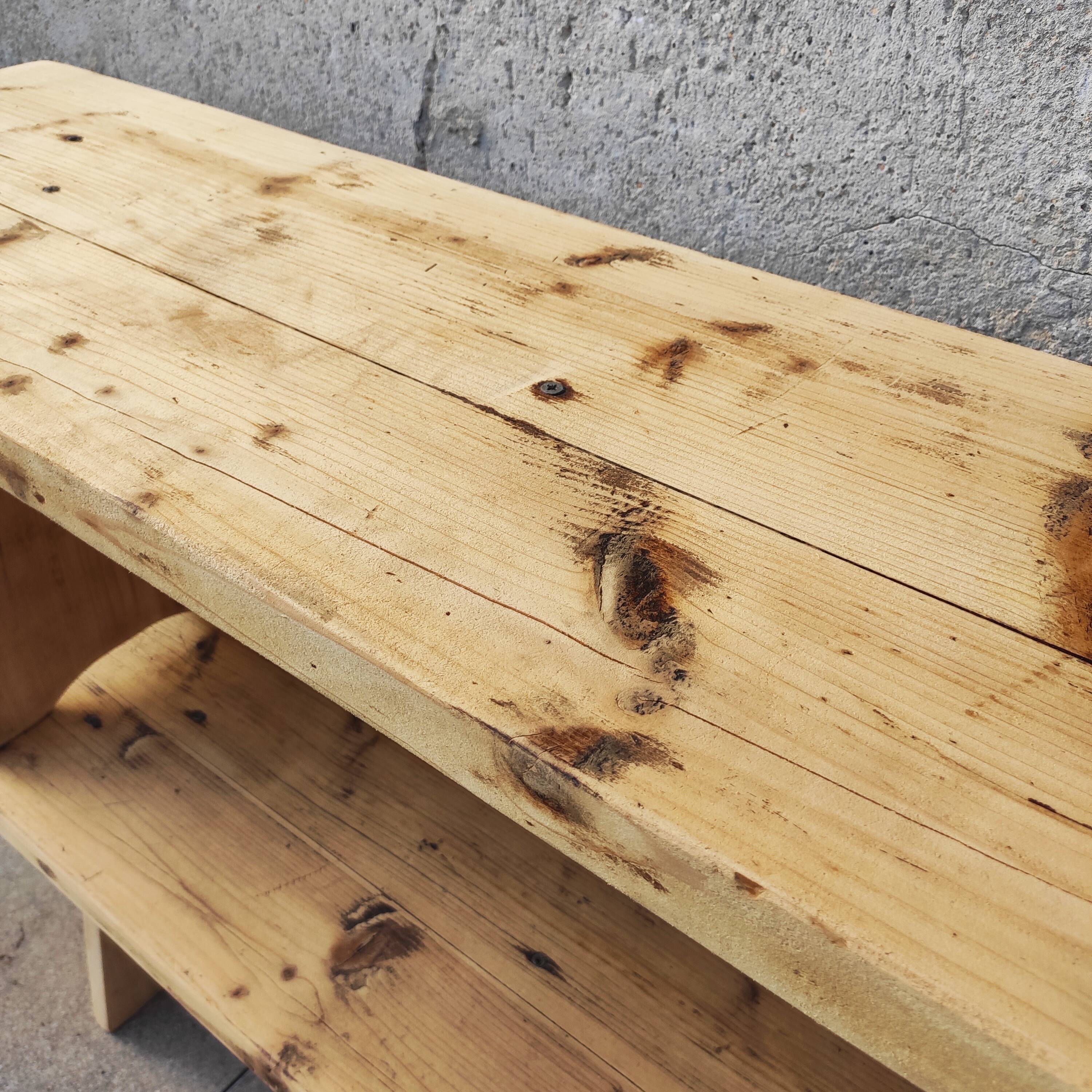 Paire de bancs de ferme bois massif 2 M