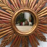 Miroir soleil bois
