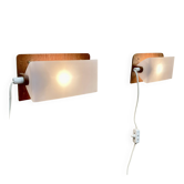 Pair of teak wall lights "scandinavian design" 1950.