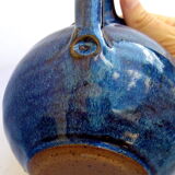 Ocean blue enamelled sandstone pitcher