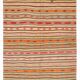 5x9 Pale Orange Kilim Rug, Natural Dyes, Hanknotted Wool Rug, 163x282Cm