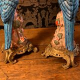 Pair of candle holders "Parrots"