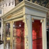 Louis xvi style showcase in rechampie wood and gilded bronzes from the napoleon iii period