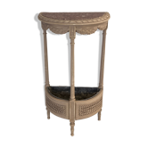 Guéridon, console, jardinière demi-lune avec dessus en marbre
