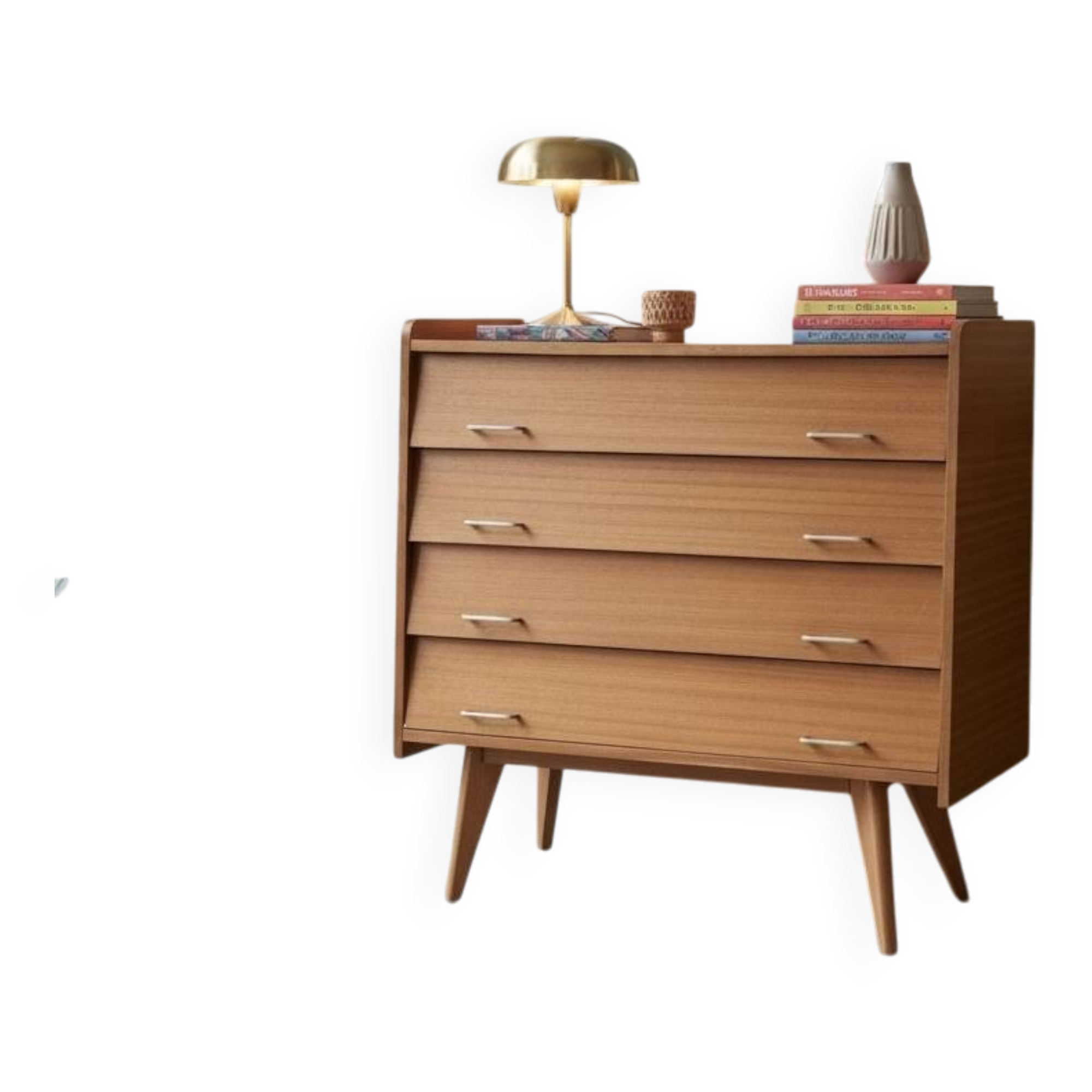 Vintage chest of drawers 1960s | scandinavian design | compass legs | 4 drawers